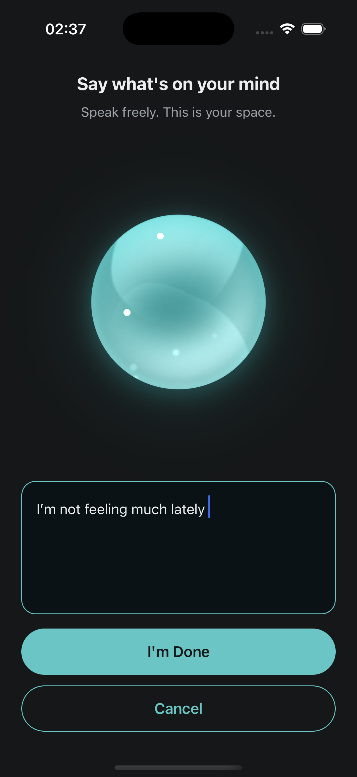 Mindsaid guided breathing exercise screen